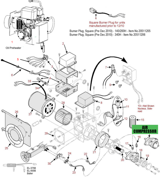 OEM Energylogic Air Compressor (Small Beginning 9/11/13): 06000807