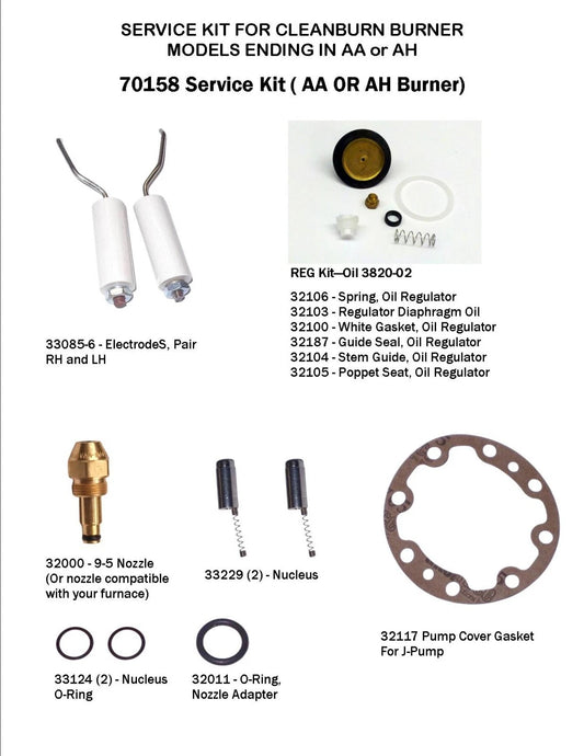Clean Burn Service Kit for 90 HS and 85 HS: 70158