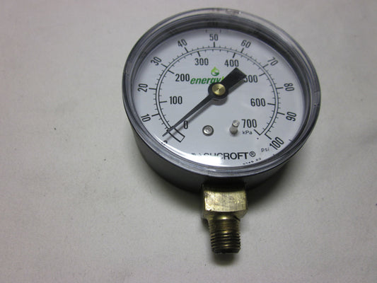 OEM Energylogic Pressure Gauge 0-160 PSI 1/8": 20270183