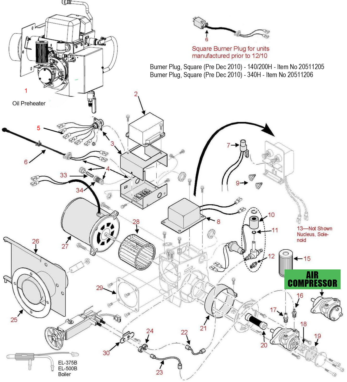OEM Energylogic Air Compressor (Small Beginning 9/11/13): 06000807