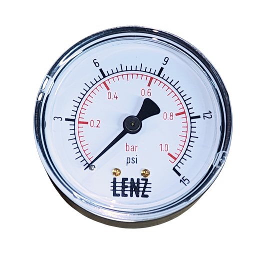 Reznor Lenz 1/4" Pressure Gauge (0-15 psi): 152014